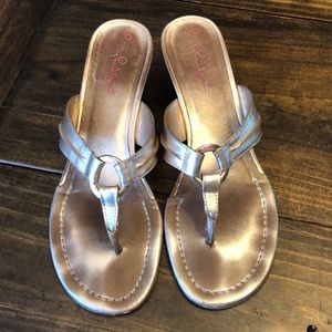 Lilly Pulitzer Gold Wedge Sandal